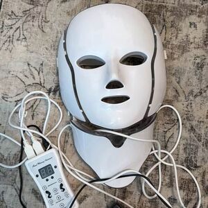 7-Color LED Light Therapy Face & Neck Mask w/ Microcurrent + Remote